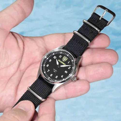 Gladiuz Pilot's Watch: mineral glass, accuracy ±15s per month, case size 40x50mm, strap model NATO